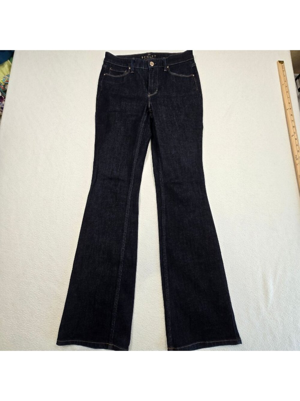 The Sculpt Sz 2 Skinny Flare Jeans Dark Wash High Rise White House Black Market